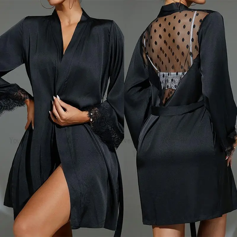 Kimono corto negro de malla tr - Kimono Sheer Floral reseña y precio