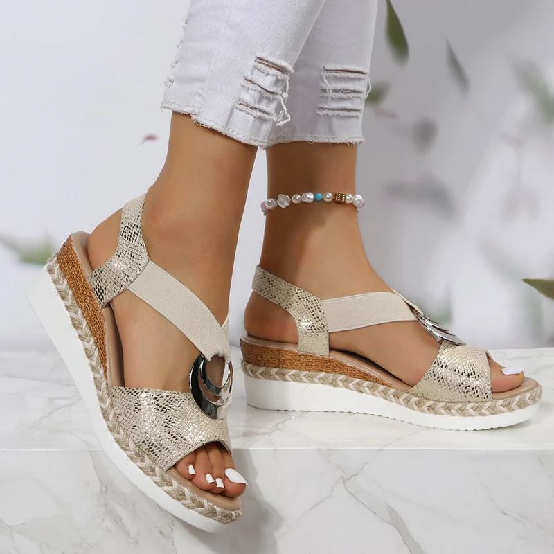 Sandalias de cuña con hebilla  - Wedge Espadrille Women reseña y precio