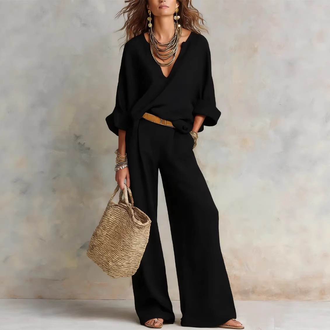 Conjunto Casual Vintage para M - Linen Pant Wide reseña y precio