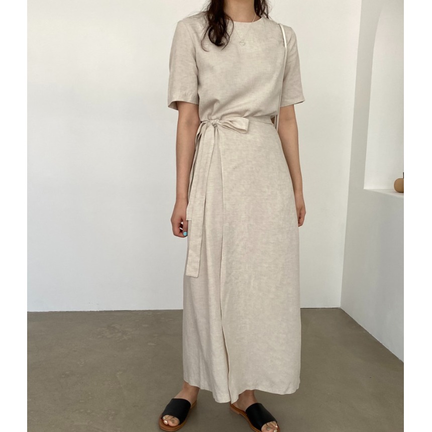 Elegante Vestido Cruzado de Al - Linen Dress Wrap reseña y precio