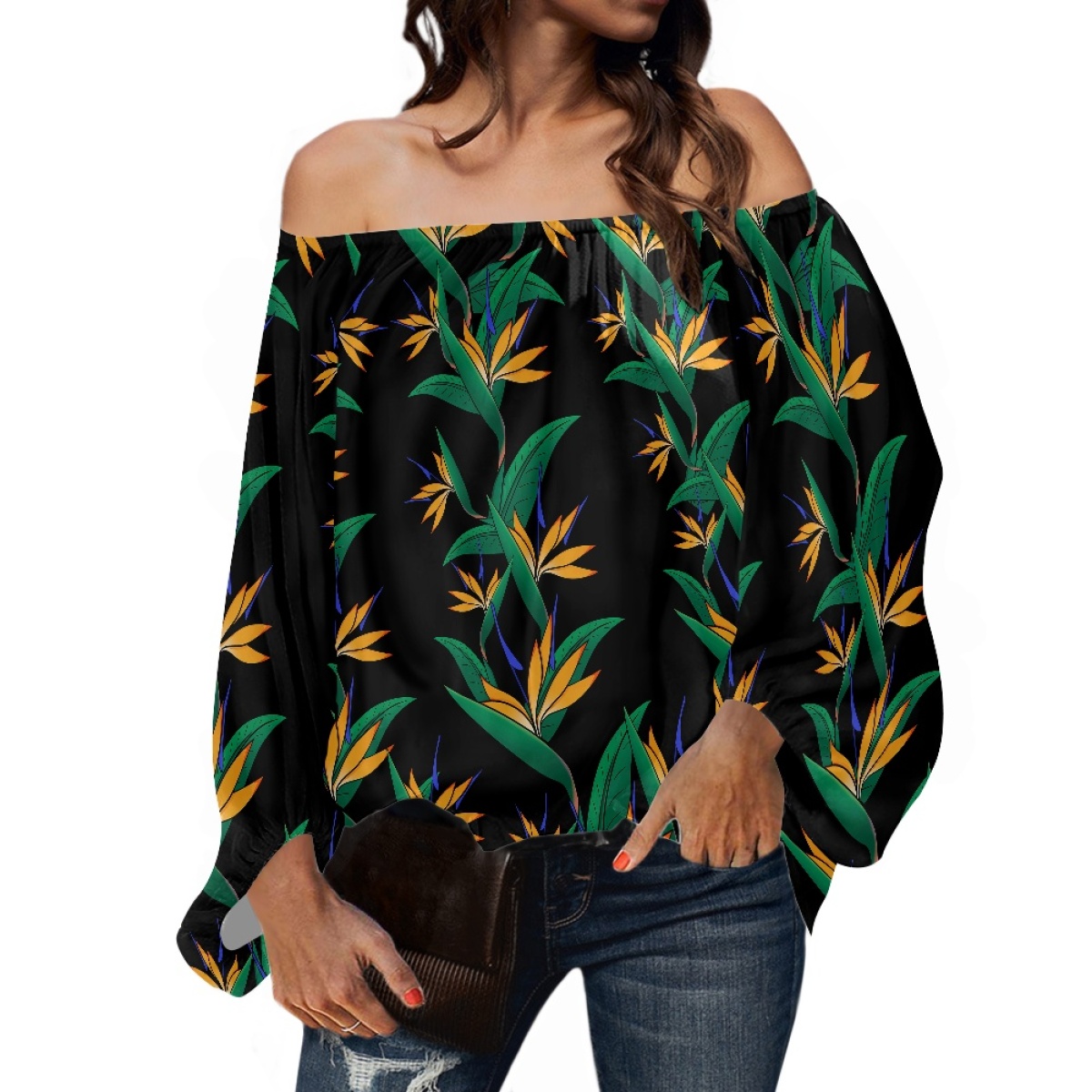 Blusa de Chifón Elegante para  - Blouse Off Shoulder reseña y precio