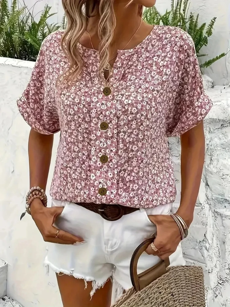 Camisas de mujer de talla gran - Romper Floral Print reseña y precio