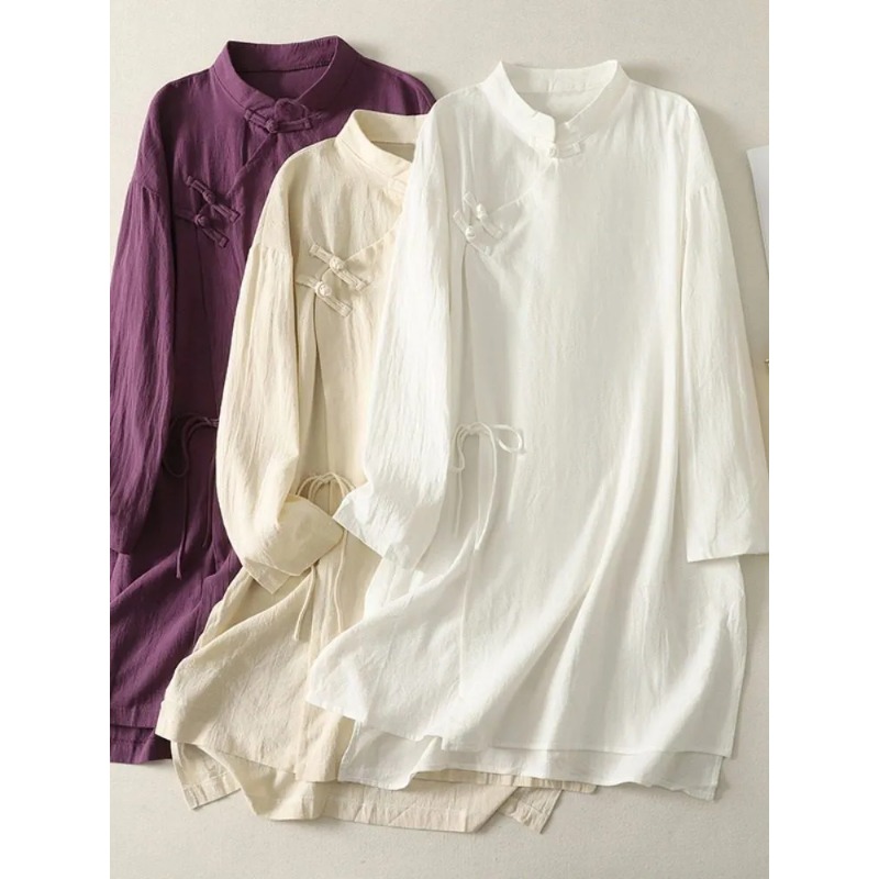Vestido Túnica de Lino Estilo  - Linen Dress Wrap reseña y precio