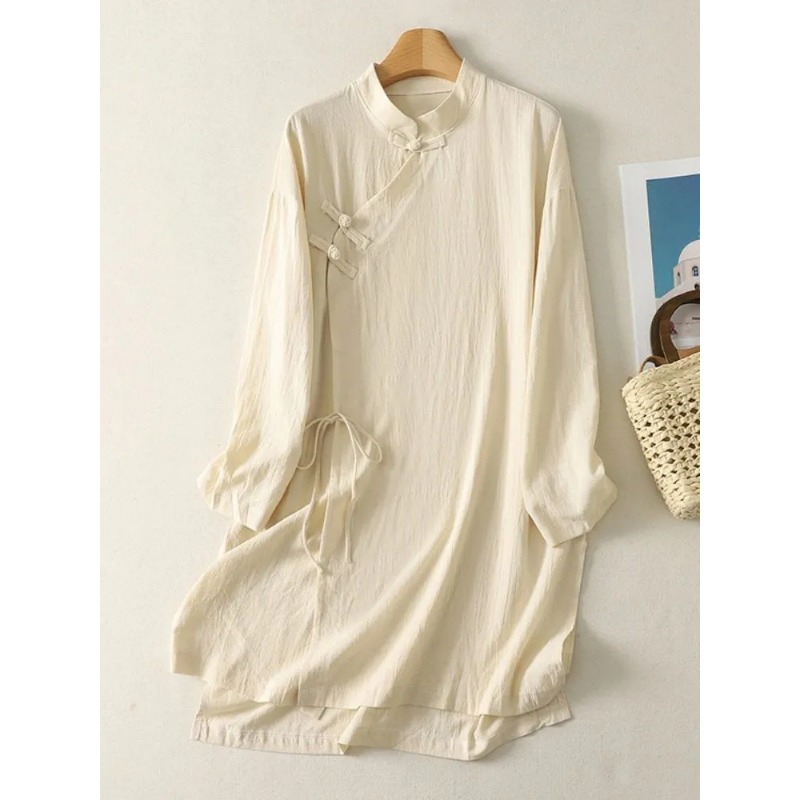 Vestido Túnica de Lino Estilo  - Linen Dress Wrap reseña y precio