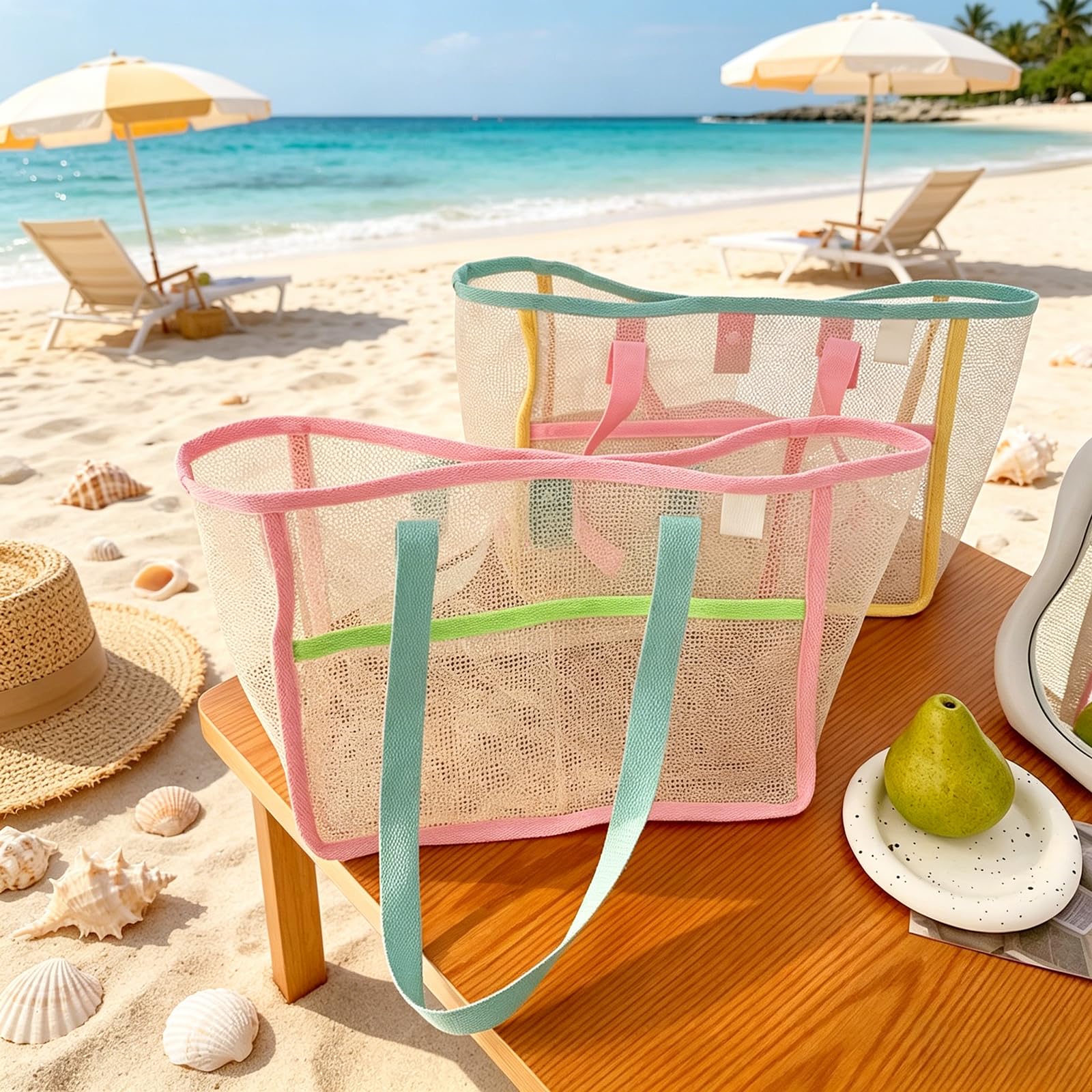 Bolsas de Playa para Mujer, Co - Tote Bag Beach reseña y precio