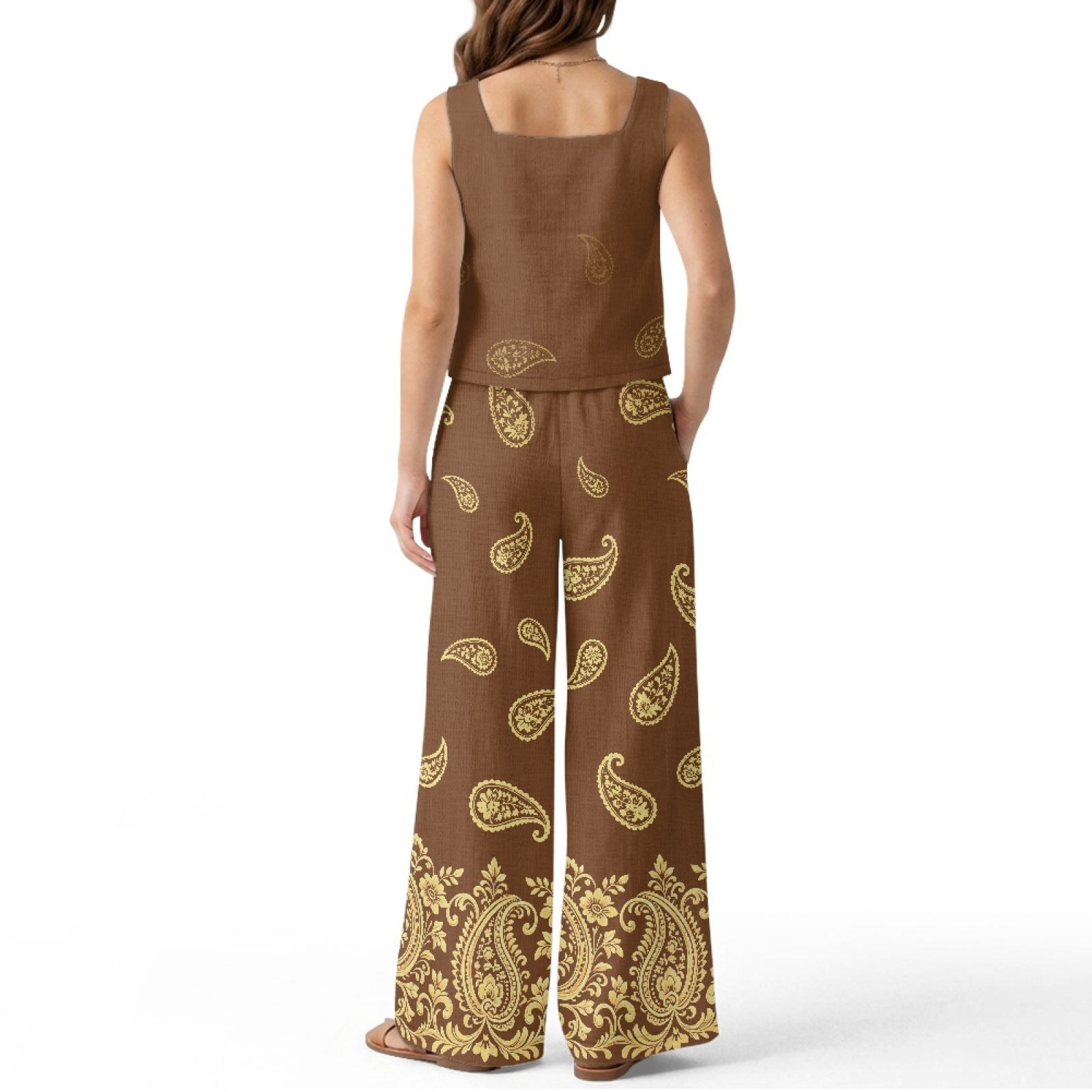 INSTANTARTS Conjunto de chalec - Linen Pant Wide reseña y precio