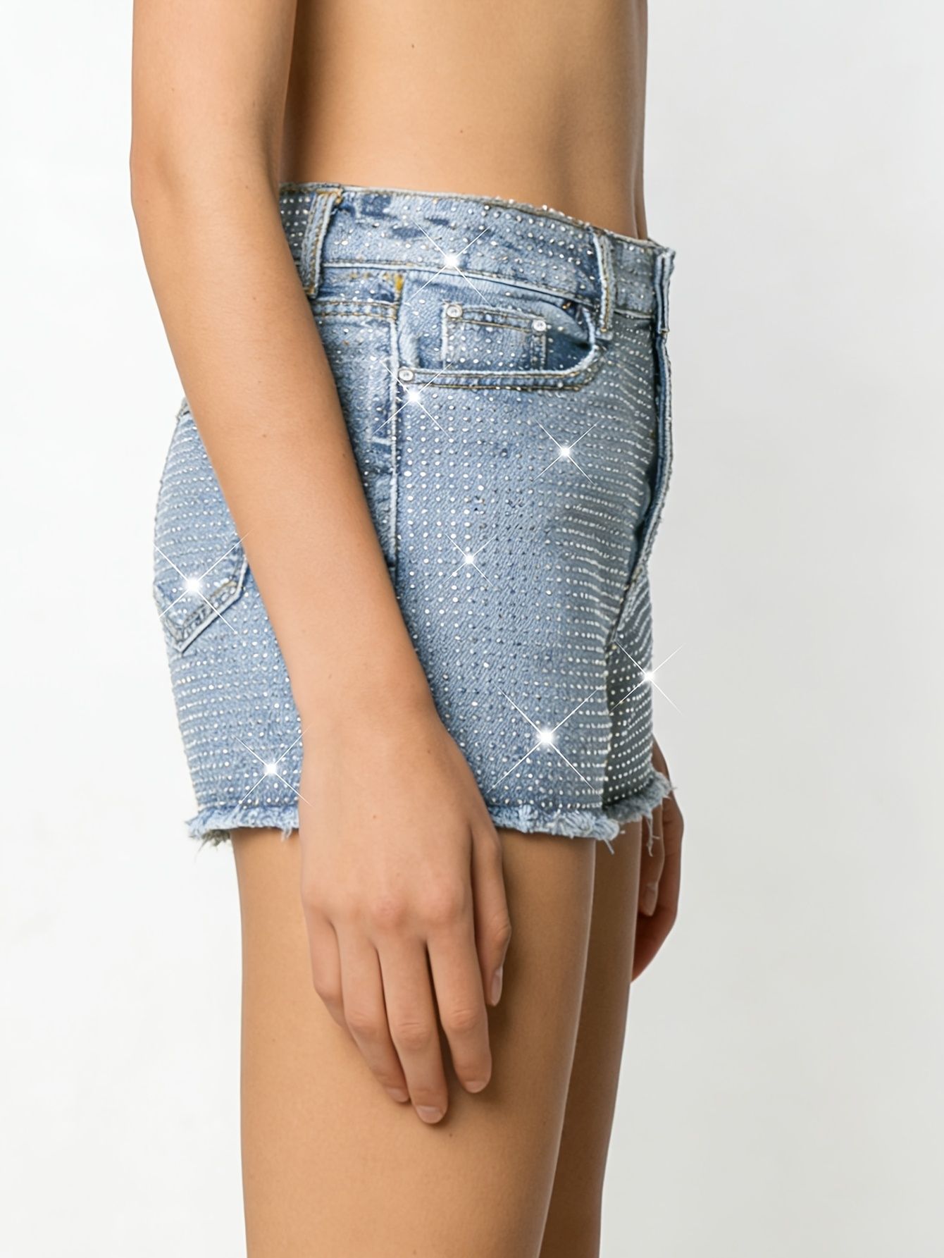 Nuevos shorts vaqueros elástic - Shorts Denim Frayed reseña y precio