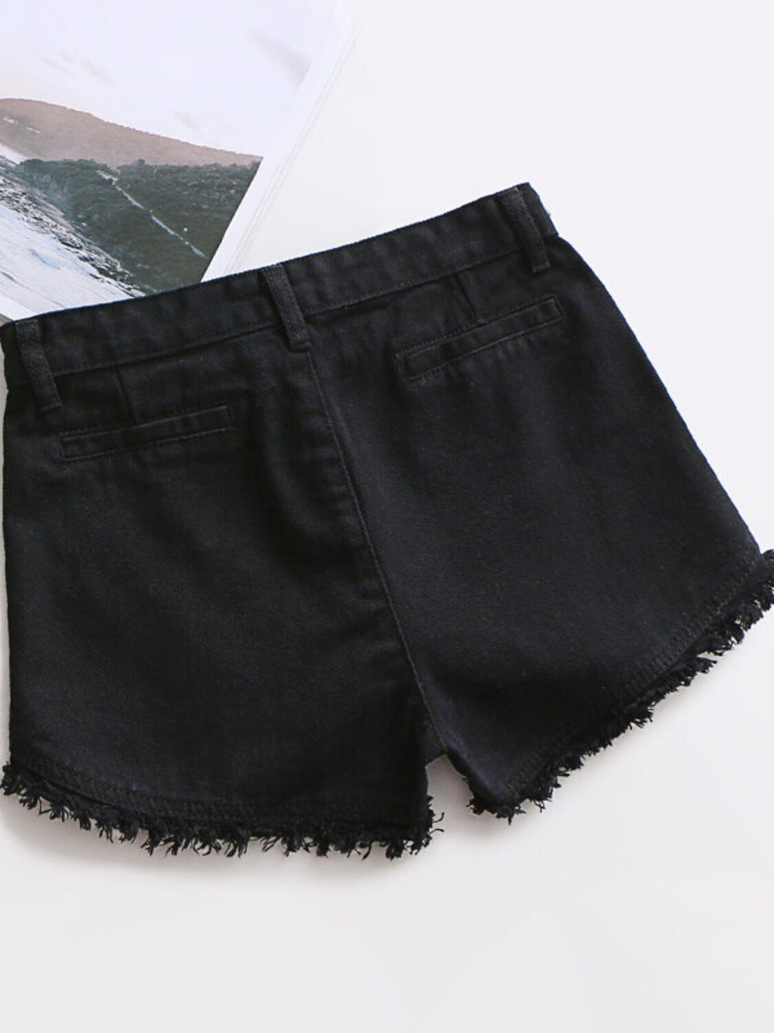 Shorts de Mezclilla de Cintura - Shorts Denim Frayed reseña y precio
