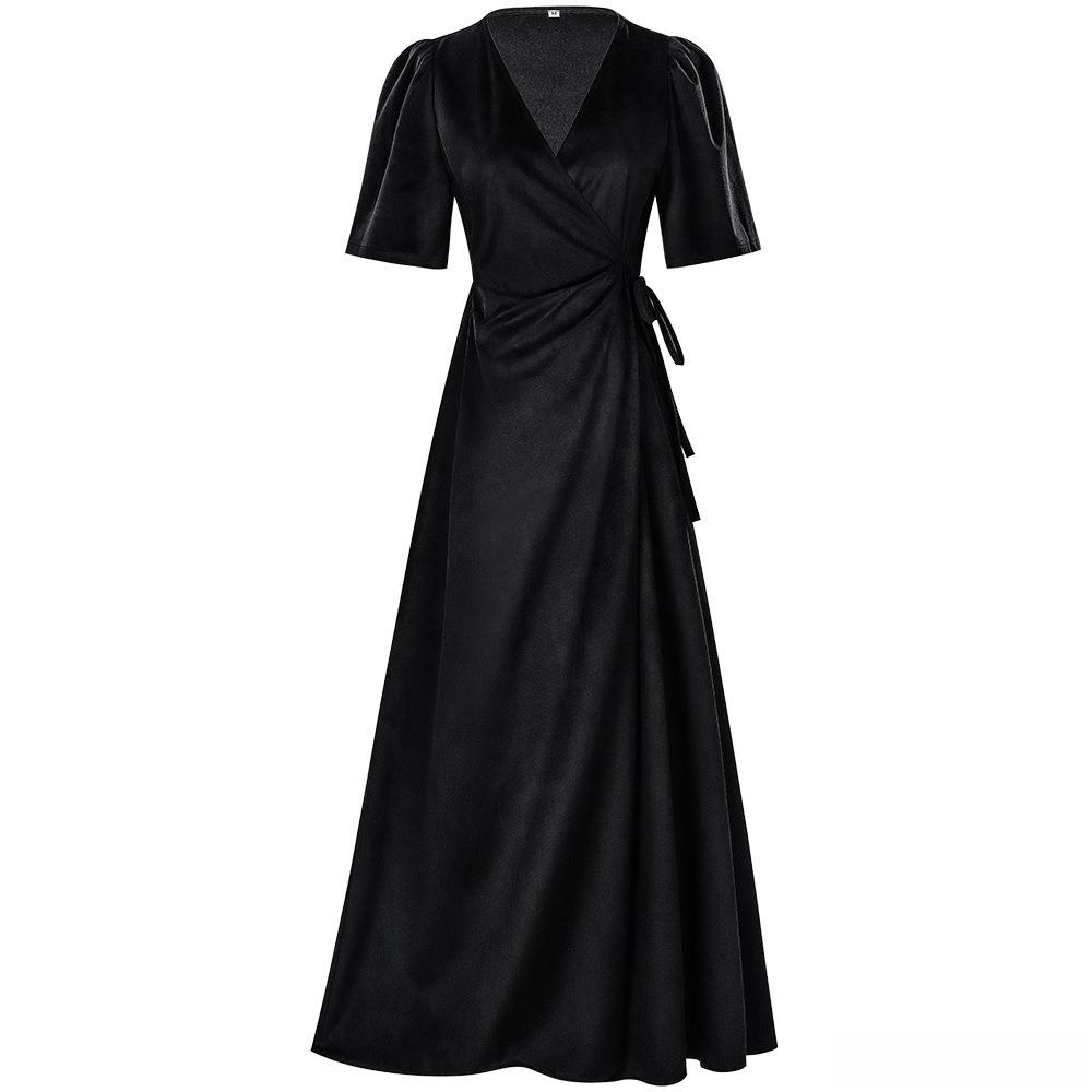 Vestido de terciopelo de color - Linen Dress Wrap reseña y precio