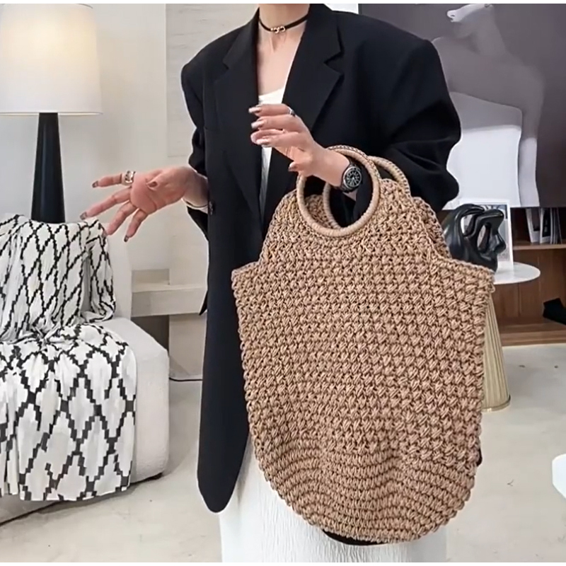 Bolso de mano tejido de marca  - Crochet Bag Raffia reseña y precio