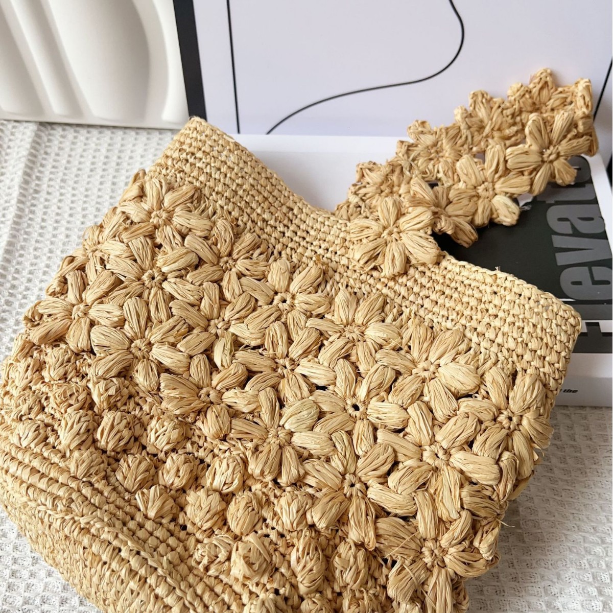 Bolso de Rafia Tejido a Mano p - Crochet Bag Raffia reseña y precio