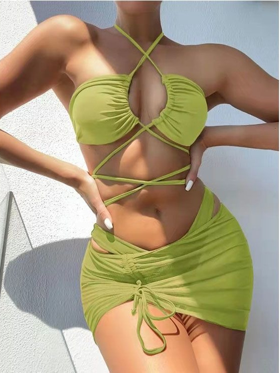 Bikini de Cintura Alta para Mu - Swimsuit Bikini Ruched reseña y precio