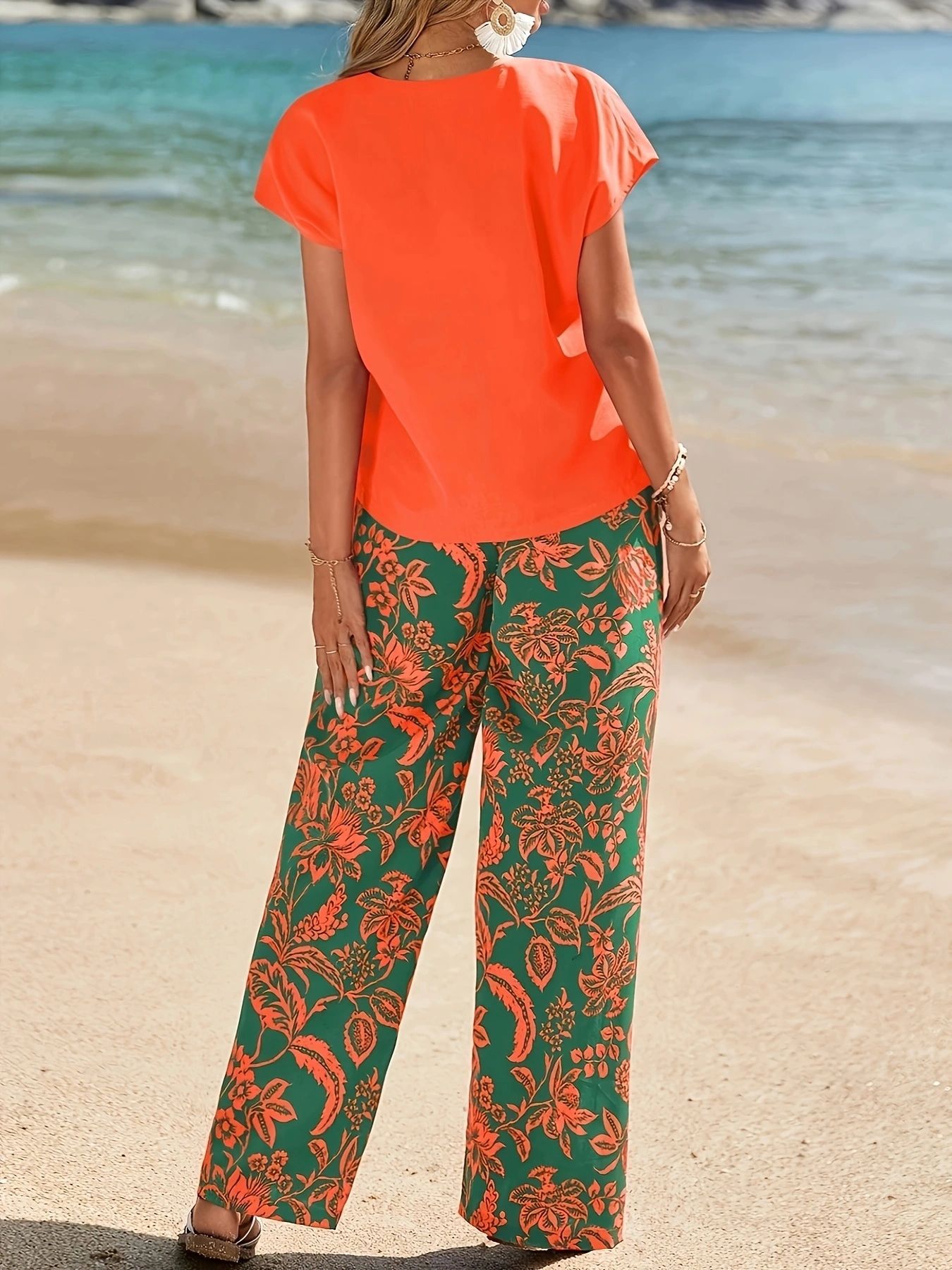Conjunto de 2 Piezas para Muje - Romper Floral Print reseña y precio