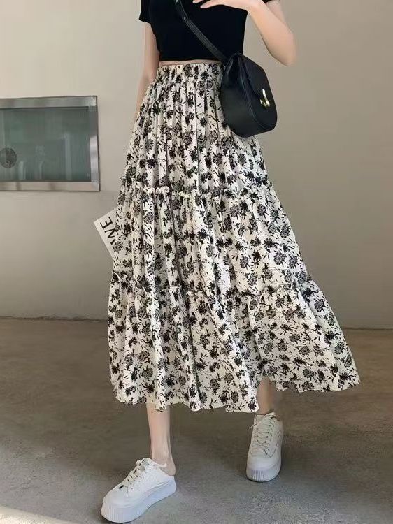 Falda Midi con Estampado Flora - Midi Skirt Floral reseña y precio